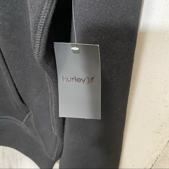 Hurley Palm Tree Logo Black Fleeced Lined Zip Up Hoodie NWT - Picture 5 of 14